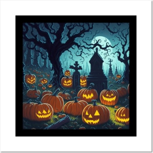 Pumpkin Cemetery Posters and Art